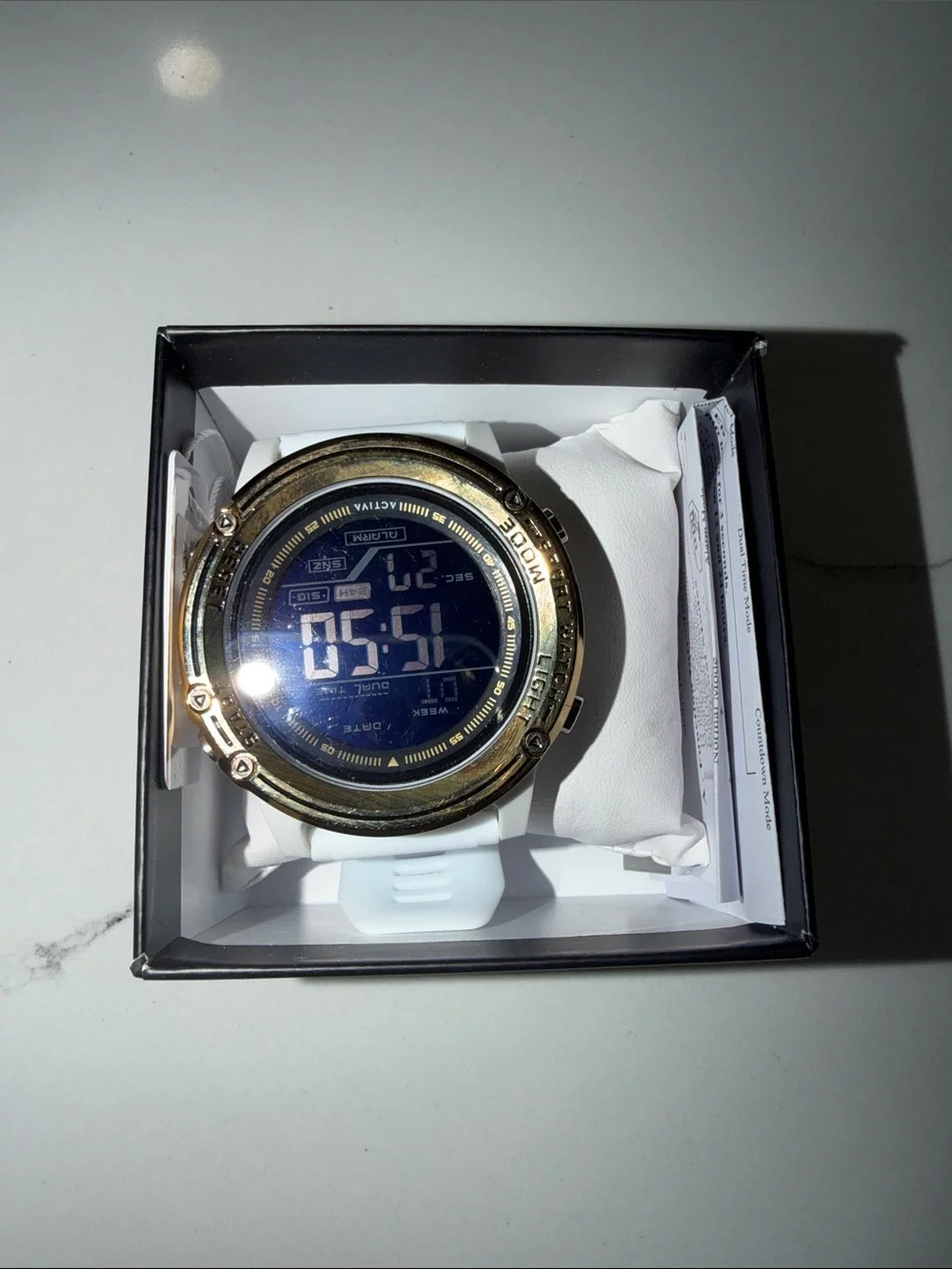 Ativa White Silicone Watch with Gold Bezel